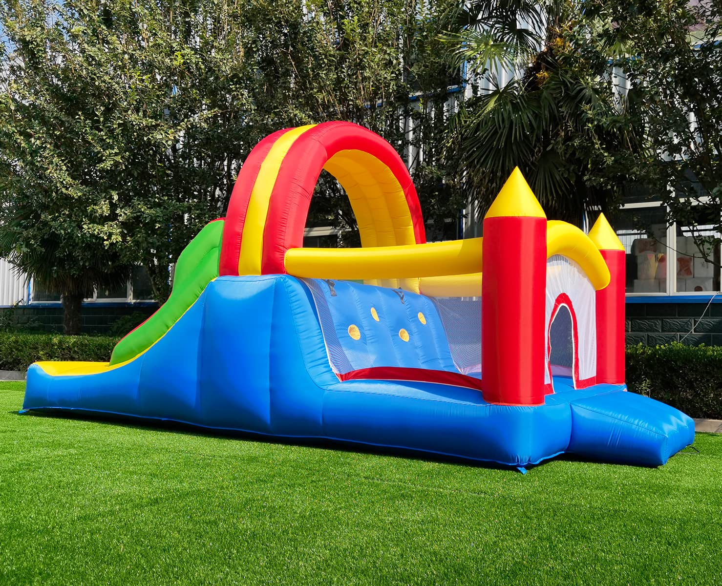 16x7.2FT Inflatable Bounce House with 2 Racing Slides & Large Climbing Wall