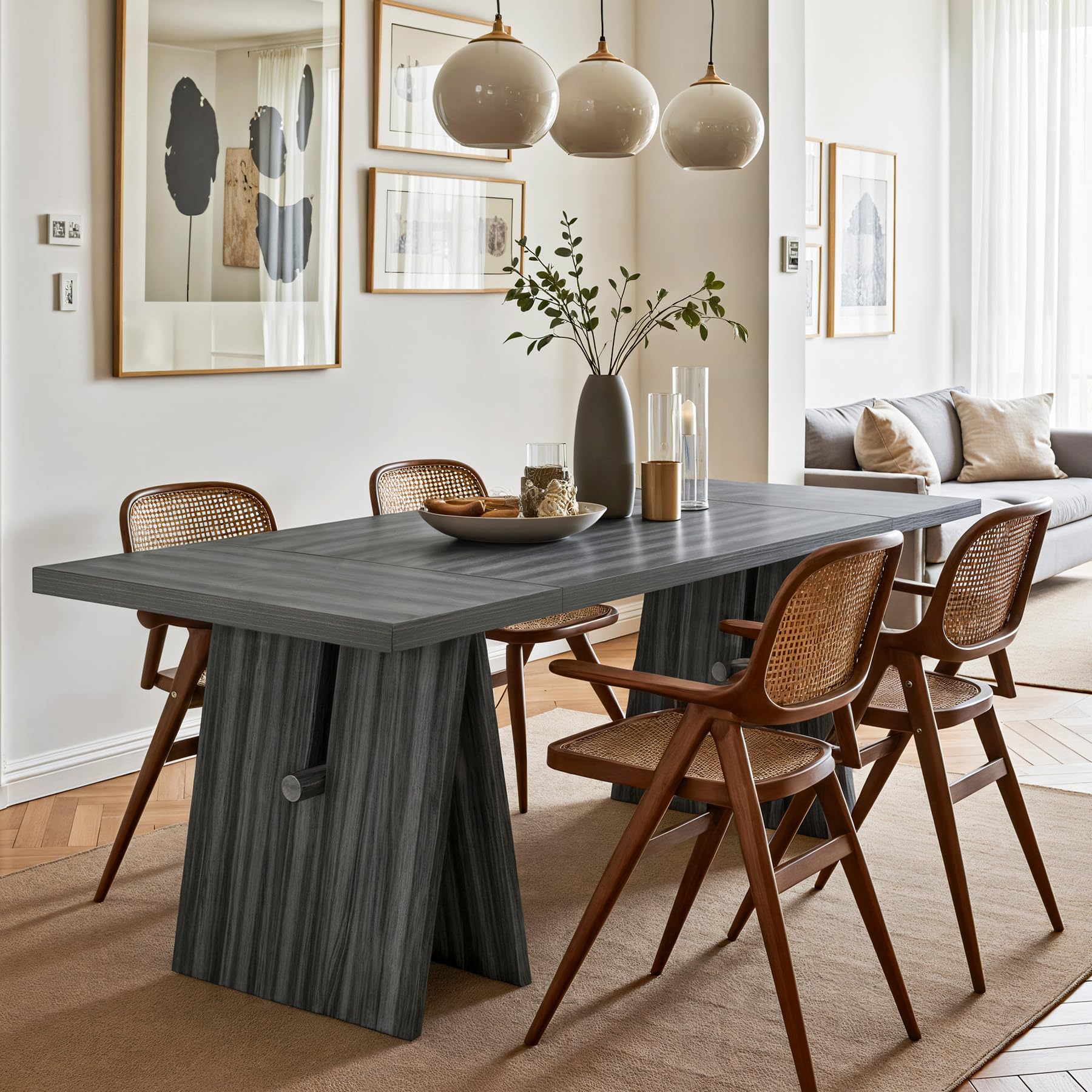 V777VE703-6 6 Piece Dining Set Contains a Rectangle Dining Room Table