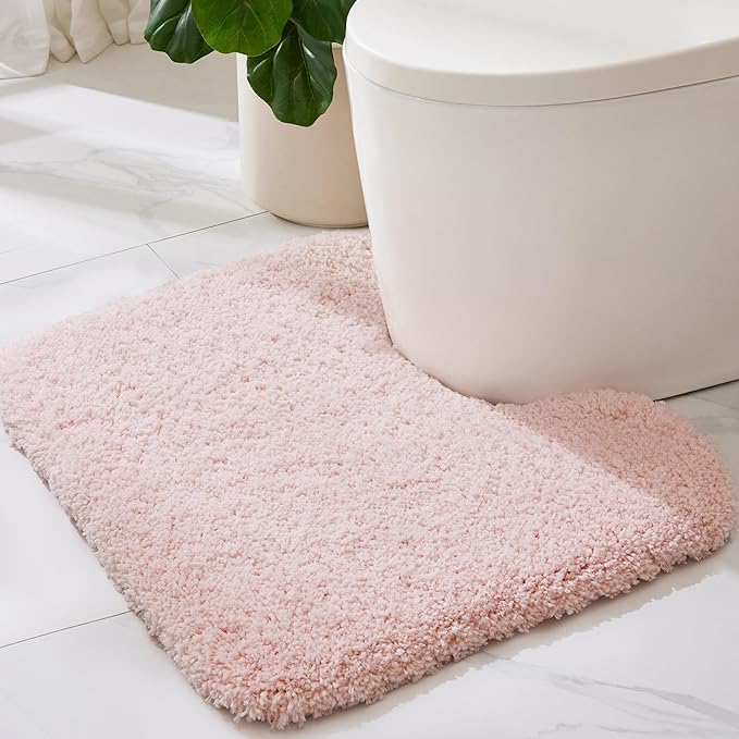 Pink Bathroom Rugs 48" × 24" Non Slip & Super Absorbent Extra Thick Soft