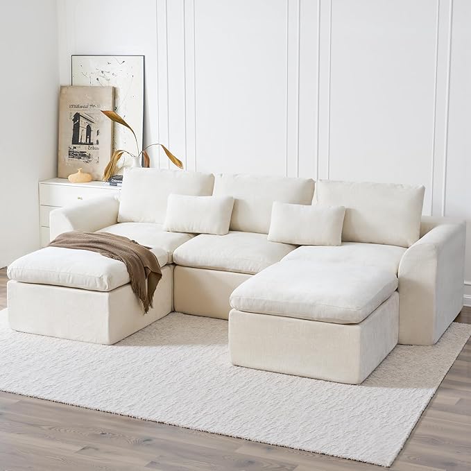 Sectional Cloud Couch - 120'' Soft Modular Sectional Sofa