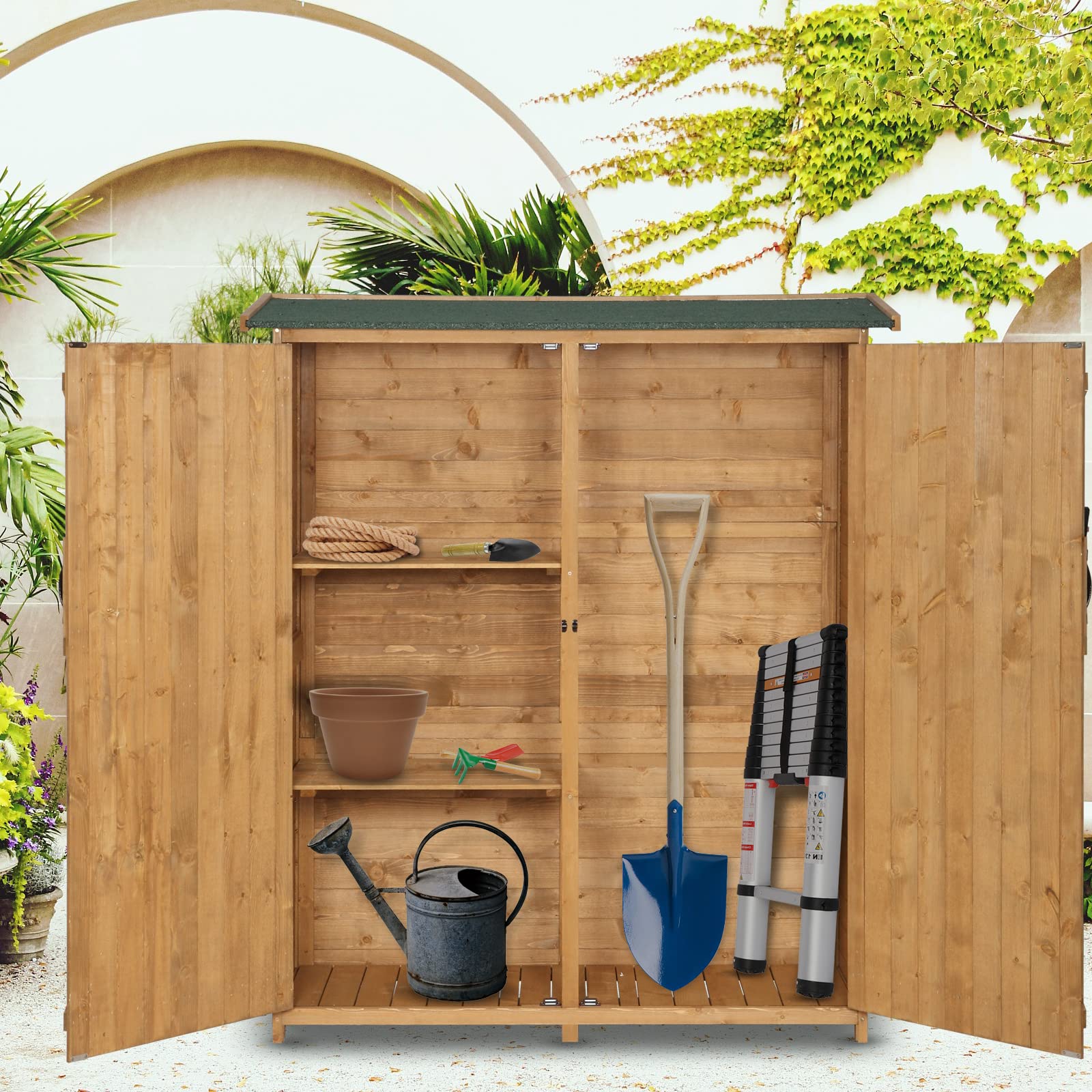 Upgraded Outdoor Wooden Storage Shed