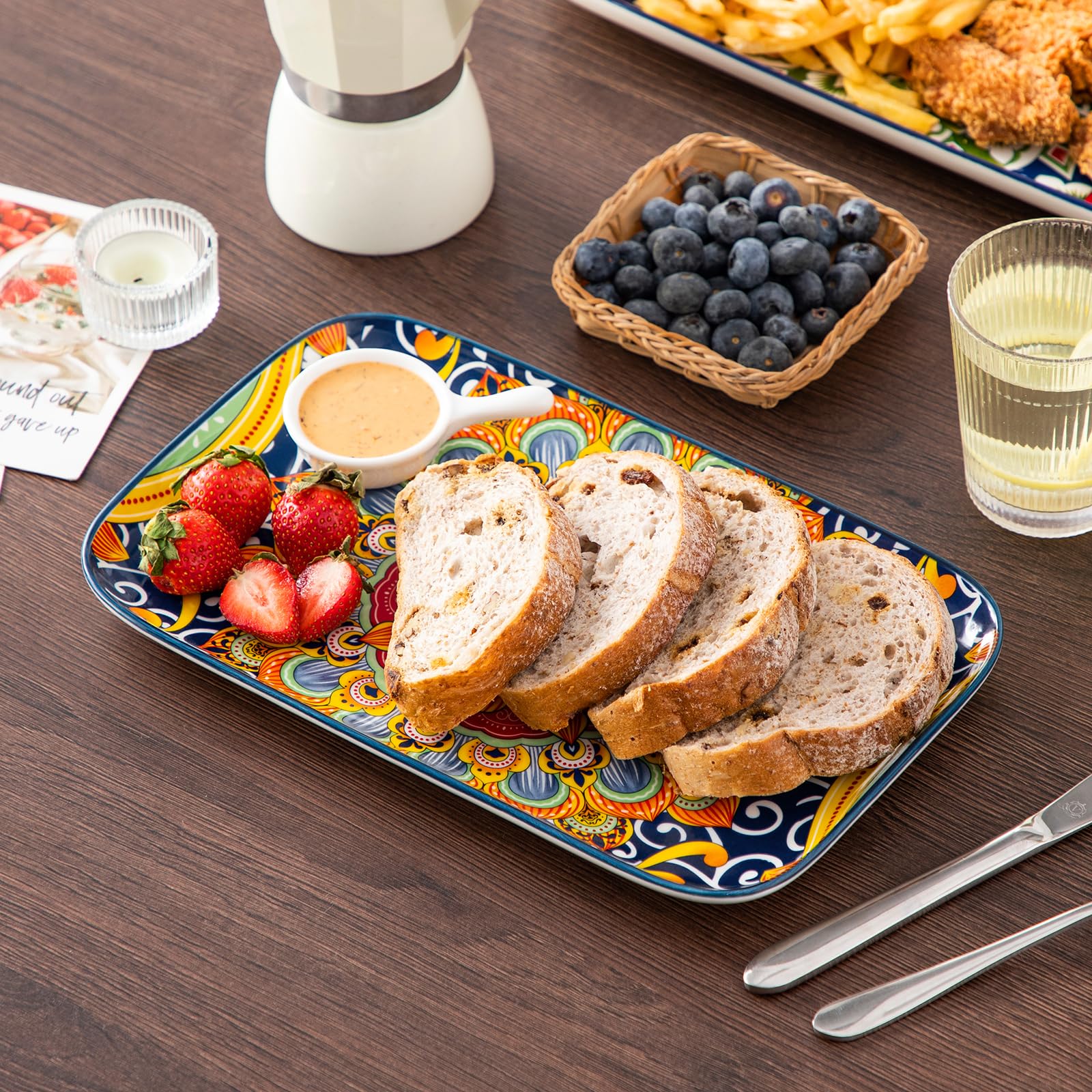 Serving Platters Set of 3, 16"/14"/12" Inch Rectangular Trays