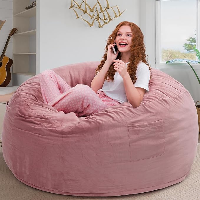 Large 3.5’ Bean Bag Chair for Kids, Teens, Adults, Memory Foam