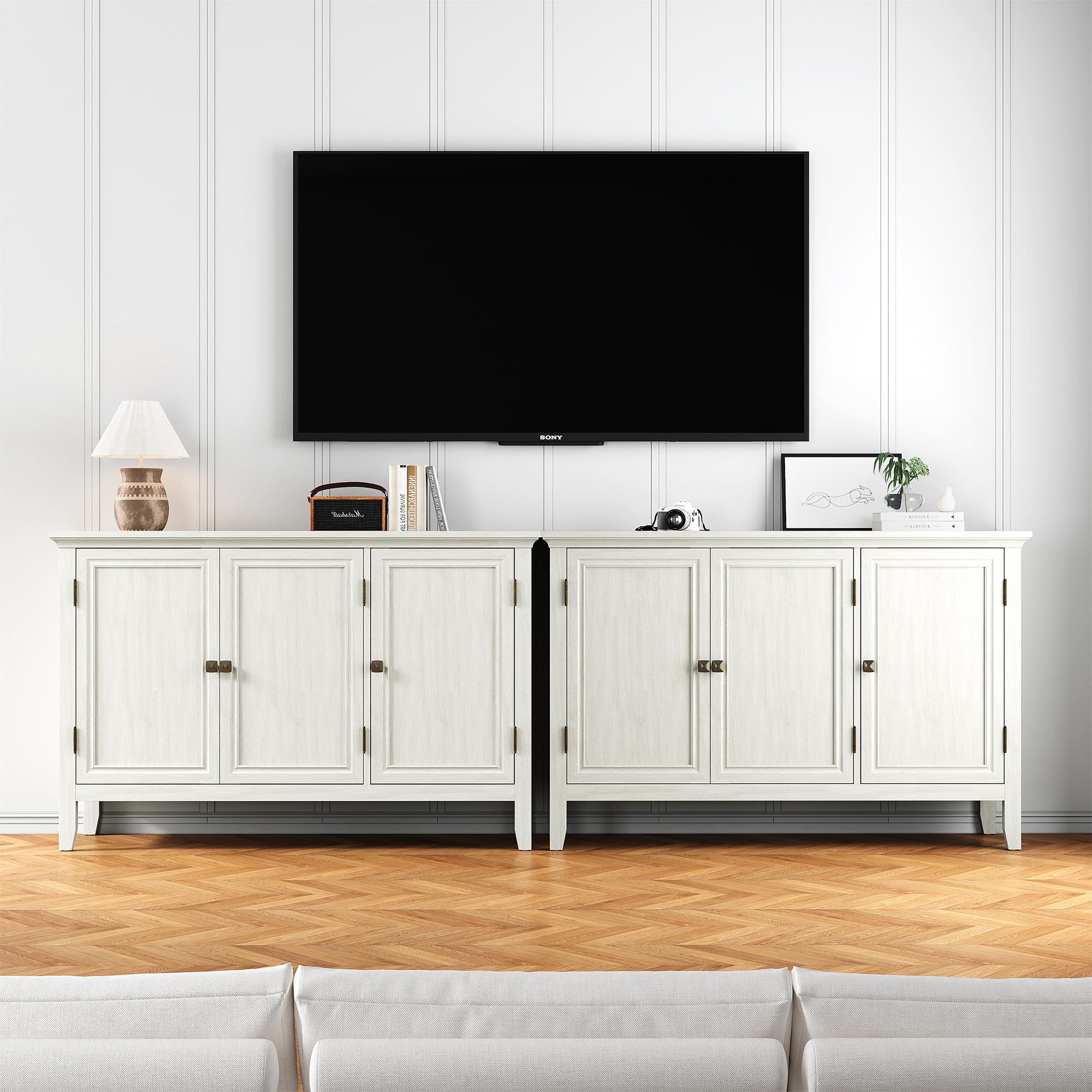 Buffet Cabinet with Doors and Adjustable Shelves, Bohemian Sideboard