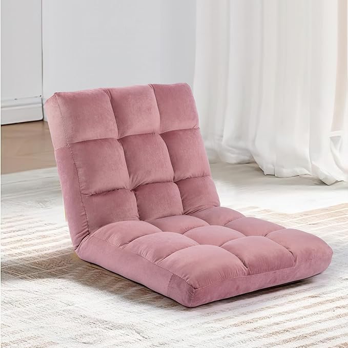 Floor Chair, 24 inches Wide Oversized Velvet Armless Lay Flat Floor seat
