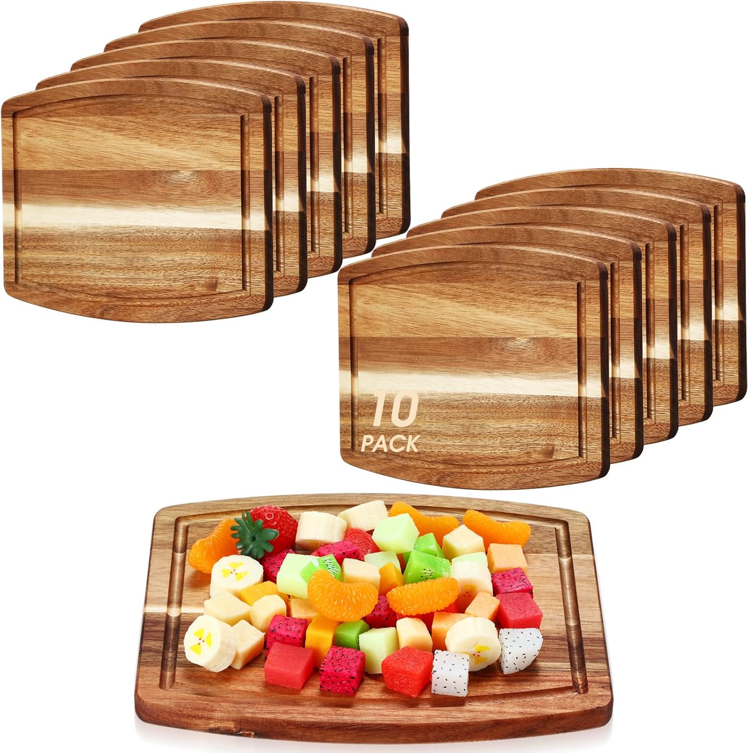 Acacia Wood Cutting Boards Bulk for Laser Engraving Wooden Dinner Plates