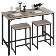3 Piece Dining Table Set, 47.5" Industrial Pub Table Set, Counter Height Kitchen Table