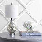 Lawrence 20.5" Glass/Metal LED Table Lamp Transitional Glam Bedside Desk