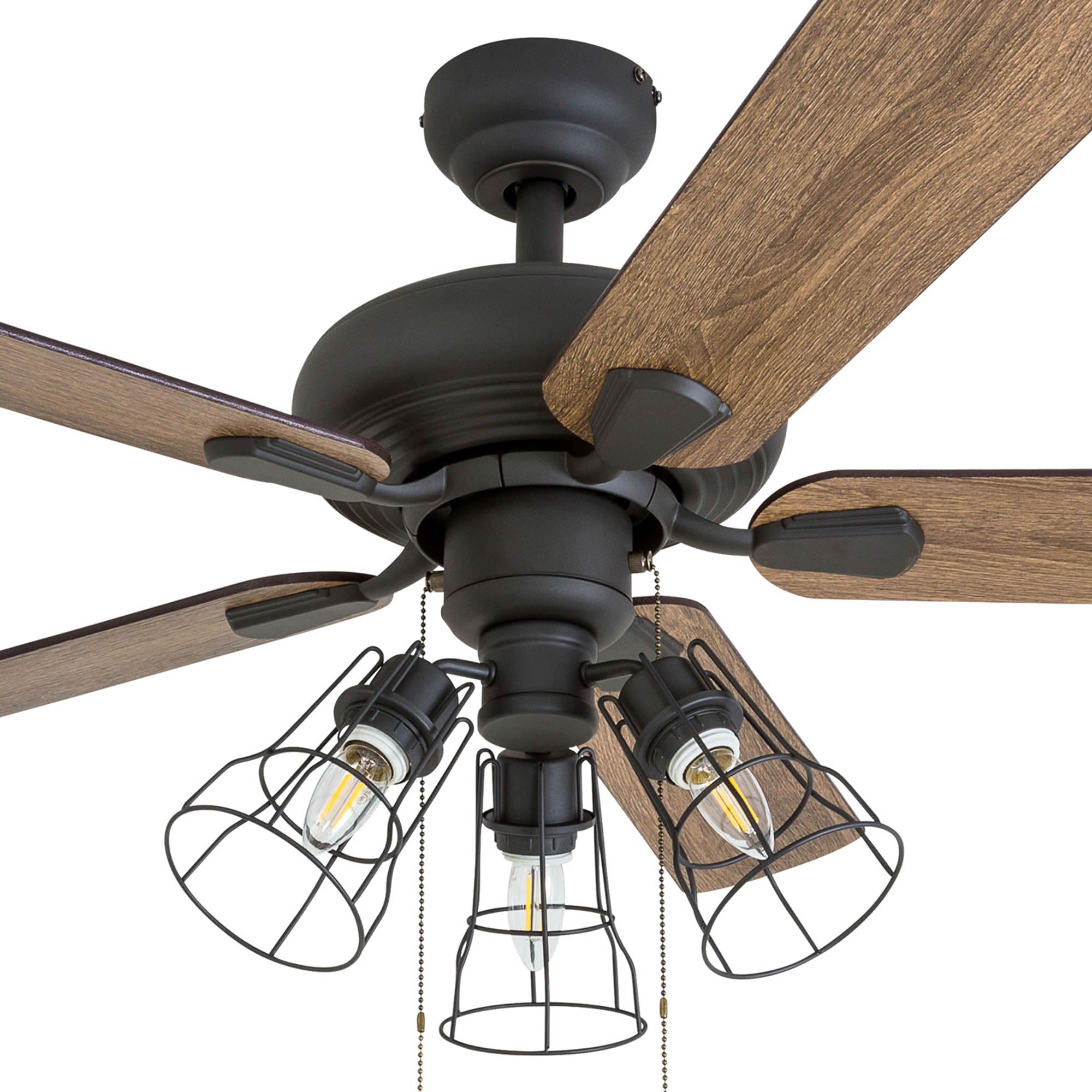 Madison County, 42 Inch Industrial Style LED Ceiling Fan with Light, Remote Control