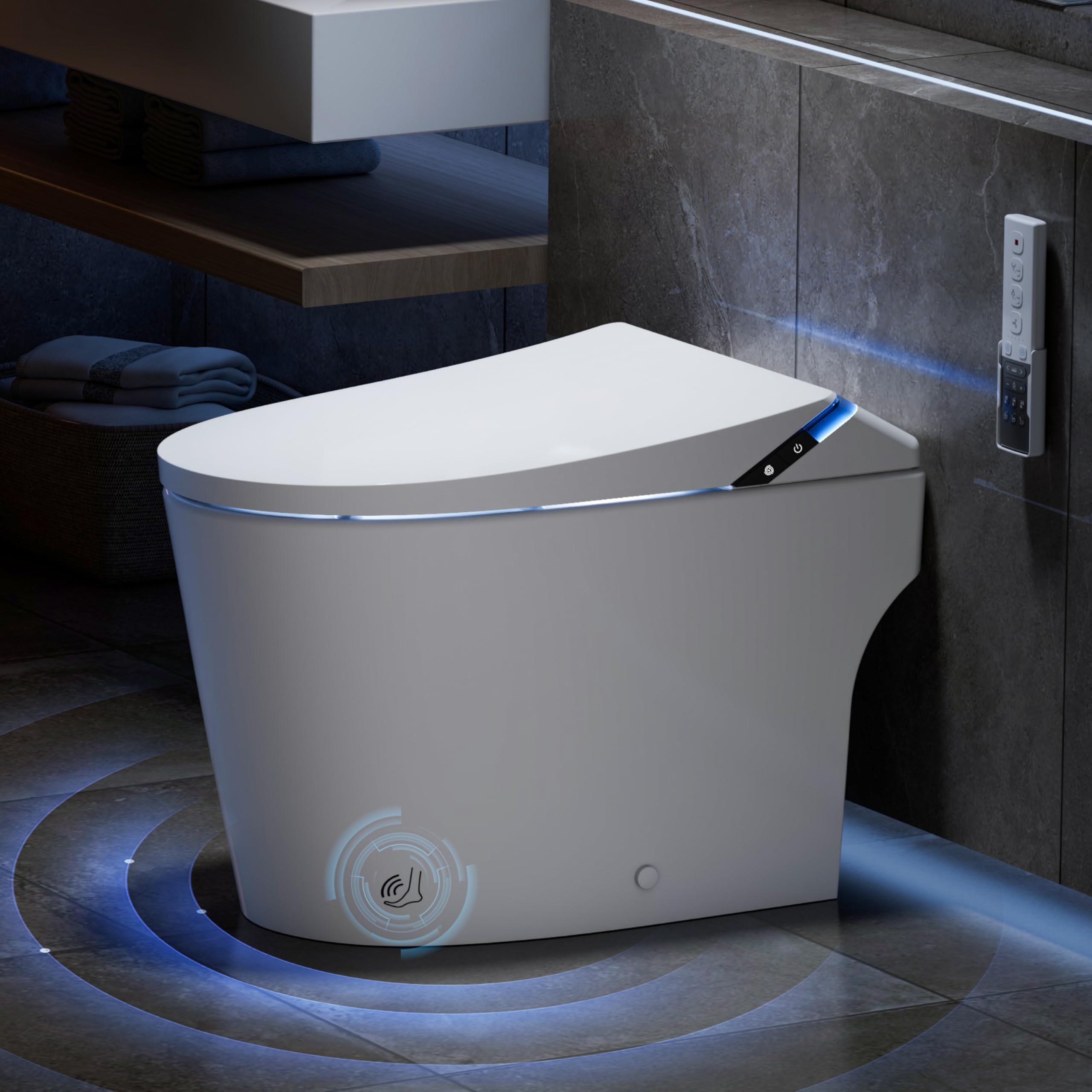 Smart Toilet with Bidet Built in, Toilets with Tank, Auto Open Close
