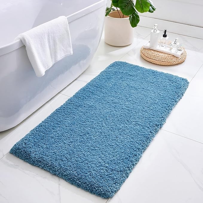 Pink Bathroom Rugs 48" × 24" Non Slip & Super Absorbent Extra Thick Soft