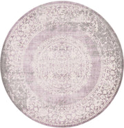 New Classical Collection Area Rug - Olwen (8'Round, Purple/ Gray)