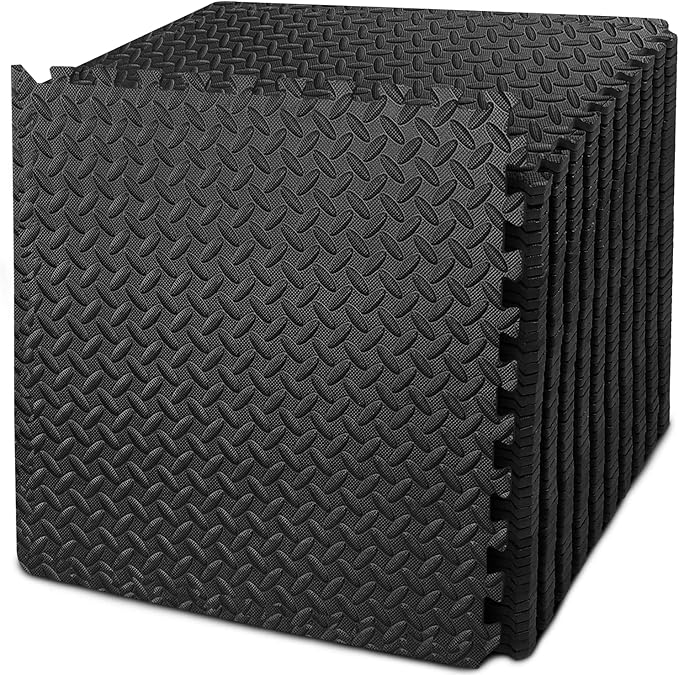 Puzzle Exercise Mat with 12/24/48 Tiles Interlocking Foam Gym Mats, 24'' x 24''