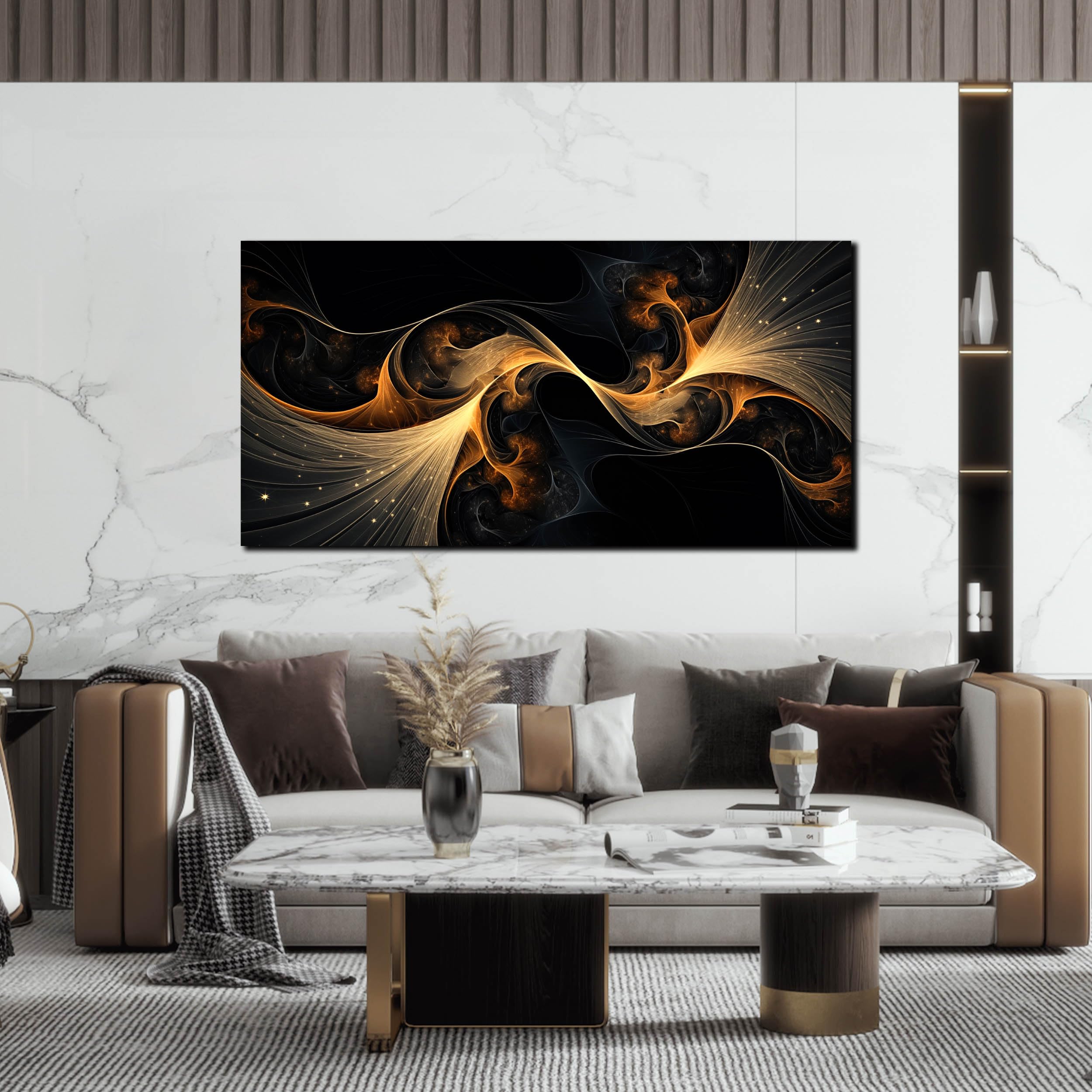 Abstract Wall Art for Bedroom Black Canvas Wall Decor for Living Room Modern Picture