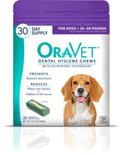 Dental Chews for Dogs, Oral Care and Hygiene Chews (Medium Dogs, 25-50 lbs.) Purple