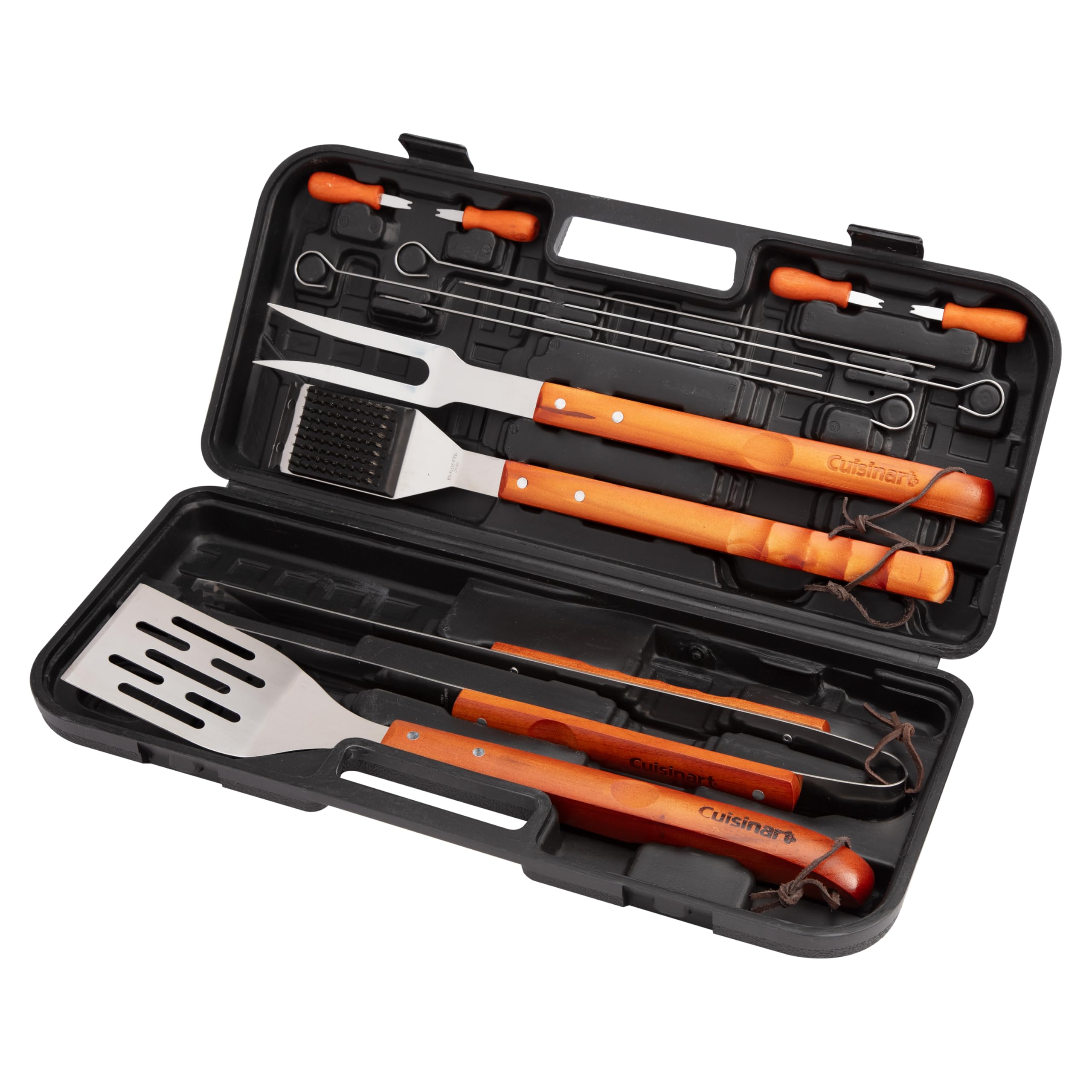 13-Piece Wooden Grill Tool Set, BBQ Accessories and Grill Tools