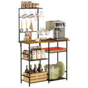 Rack for Kitchen with Storage Microwave Stand with Adjustable Shelves