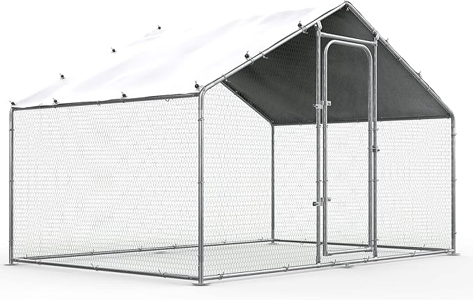Large Metal Chicken Run for Yard Chicken Pen/Cage Outdoor Walk-in Chicken