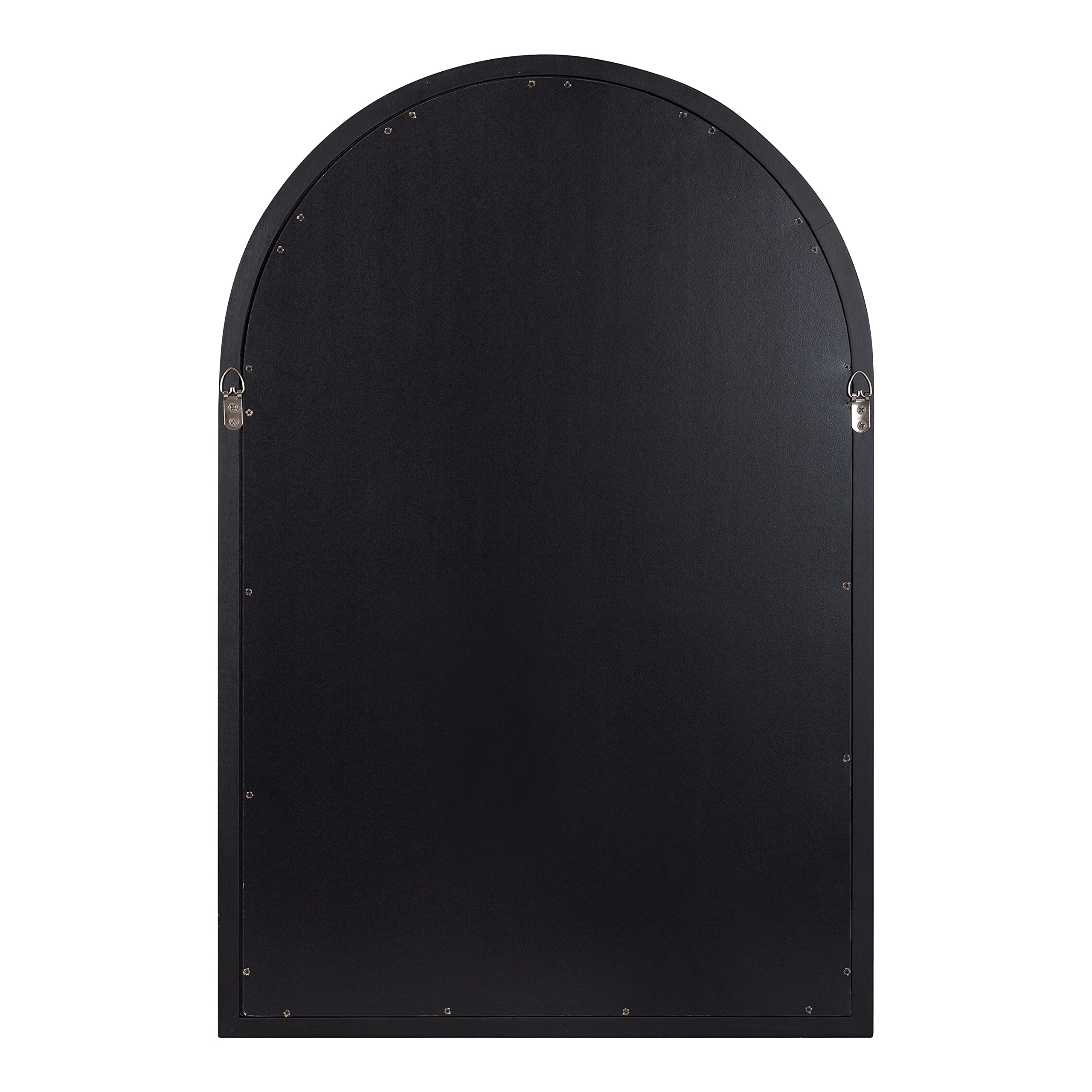Kate and Laurel Hogan Farmhouse Arch Mirror, 20 x 30, Rustic Black, Decorative Modern Wall Mirror for Display