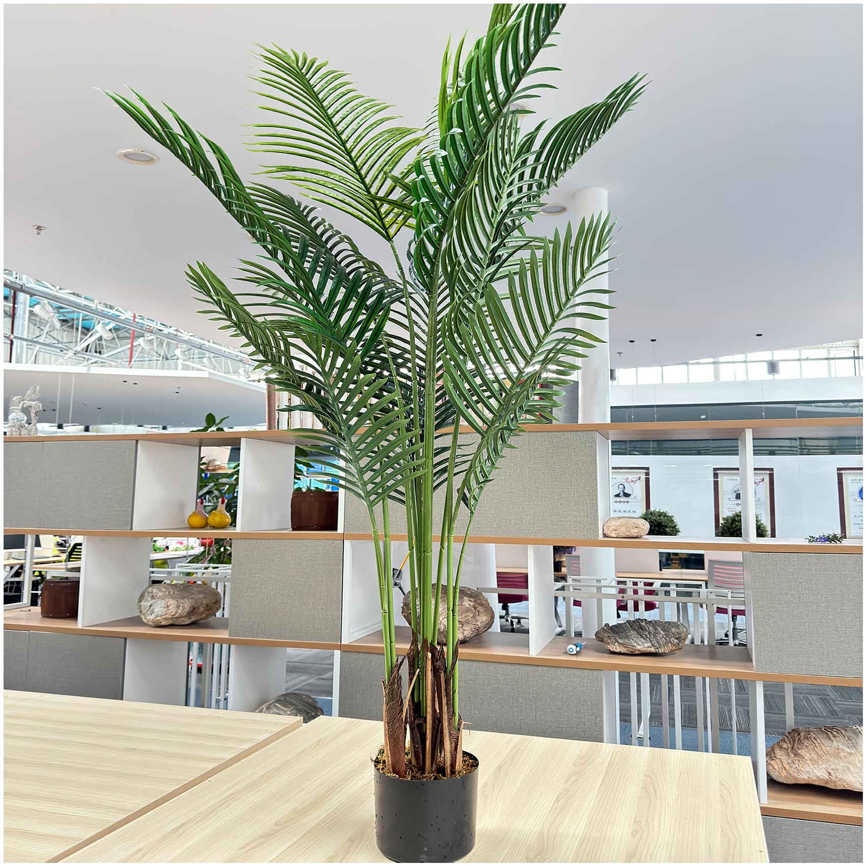 6ft Tall Artificial Areca Palm Trees – Set of 2 | 19-Trunk Real Touch Fake Palm
