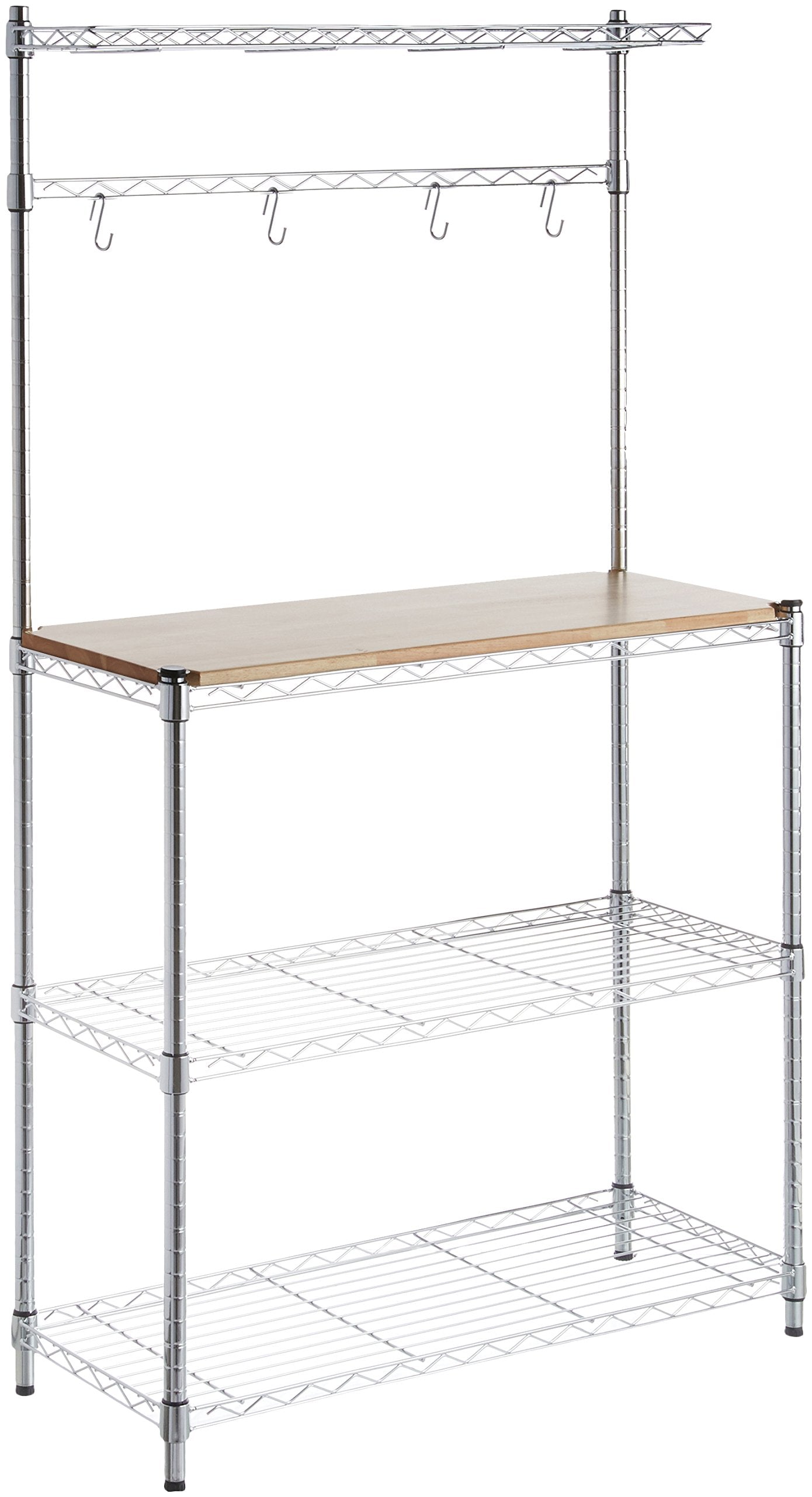 3 Tier Kitchen Bakers Rack with Storage, Removeable Top