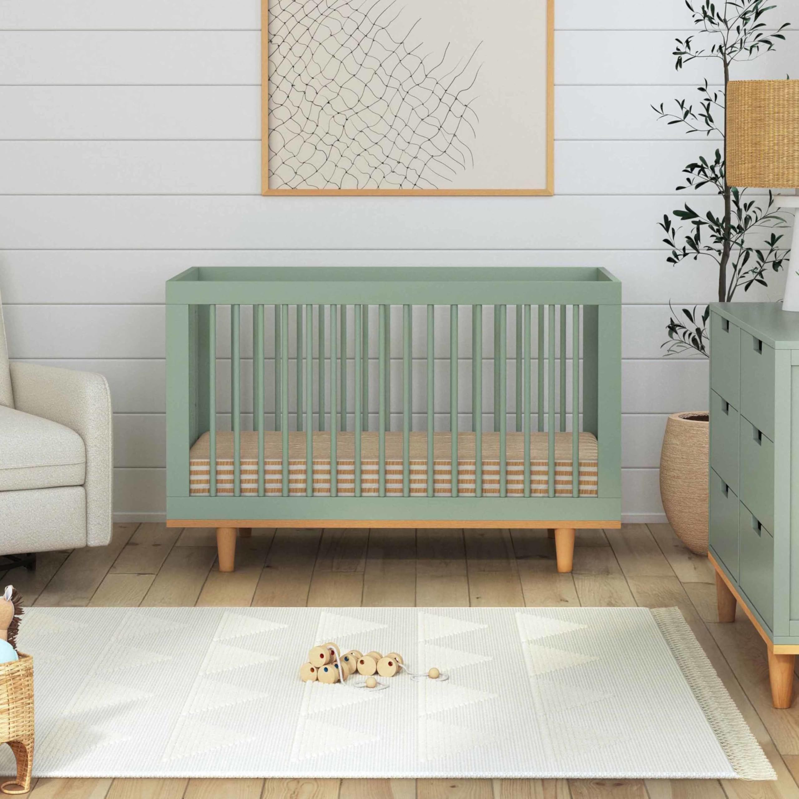 Convertible Baby Crib with Wooden Toddler Bed & Daybed Conversion, Durable