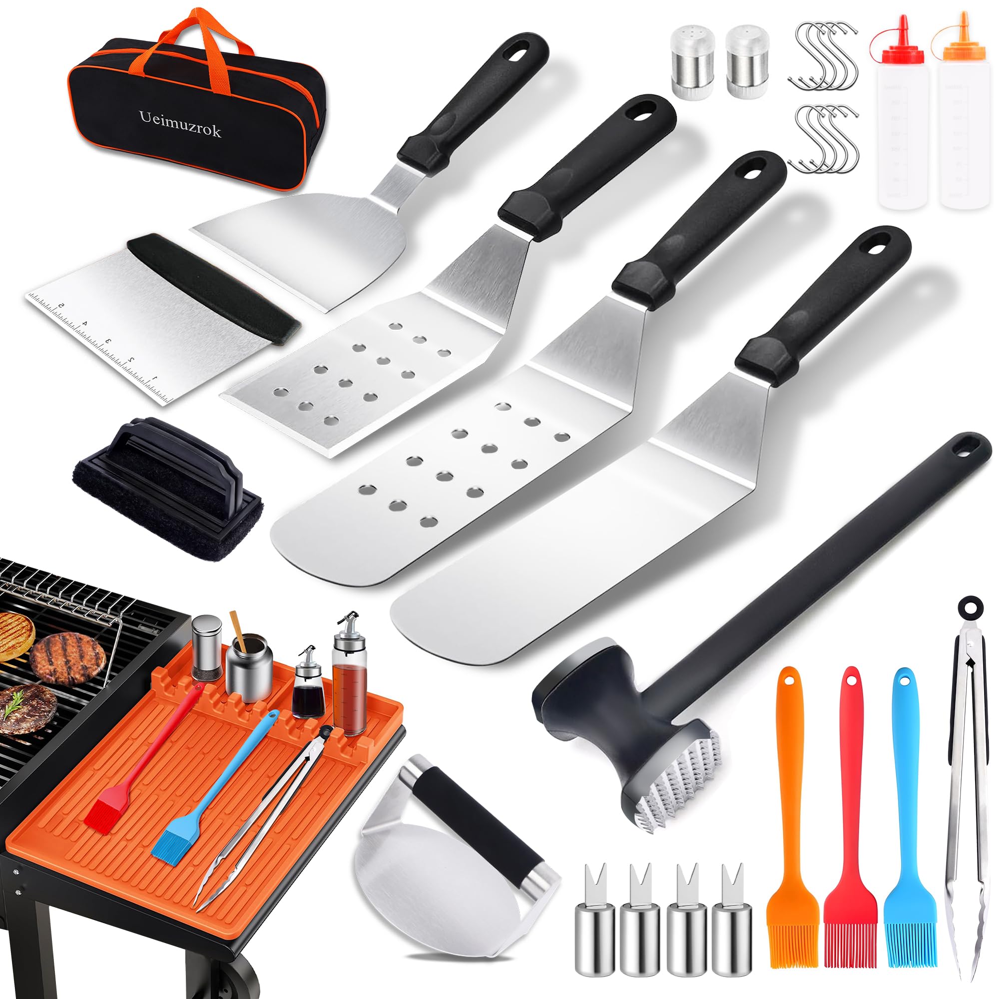 Griddle Accessories Kit for Blackstone, Flat Top Grill Tools with Smash Burger Press