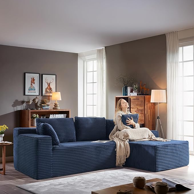 104''Sectional Cloud Couch with L Shaped Chaise