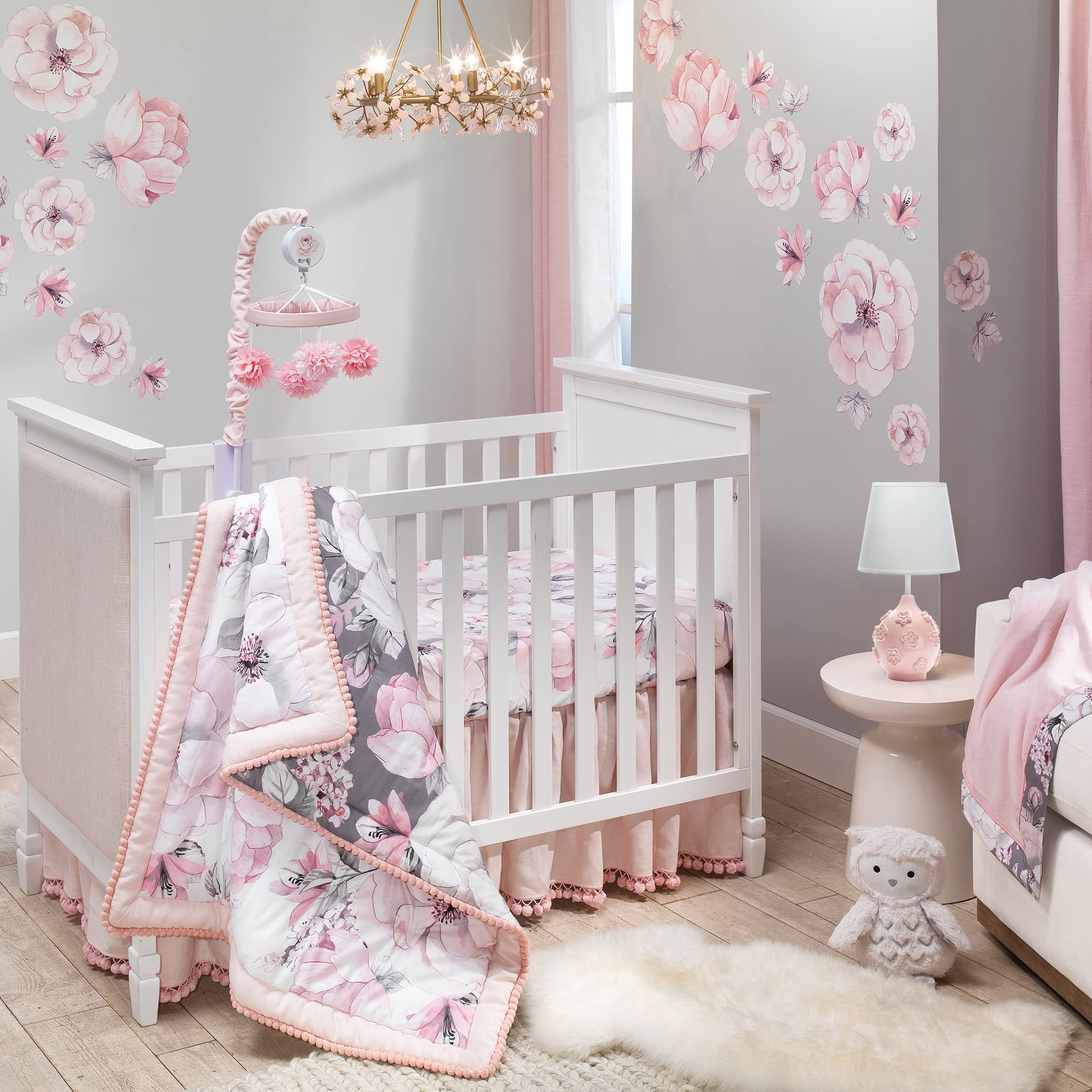 Signature Botanical Baby Watercolor Floral 4-Piece Baby Bedding