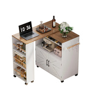 Kitchen Island with Storage and Power Outlet, Rolling Kitchen Island on Wheels