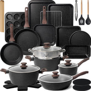 Pots and Pans Set Non Stick 31 Piece Kitchen Nonstick Cooking Cookware Sets