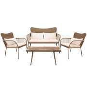 Outdoor Living Rattan Furniture, Includes 1 Double & 2 Single Chairs with Cushion