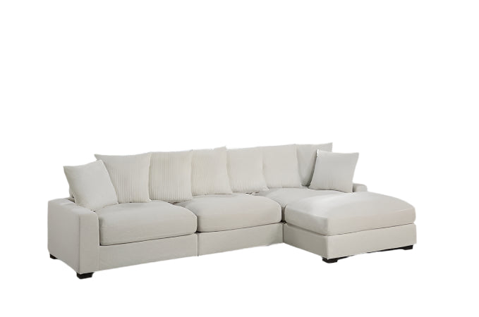 127" Sectional Sofa Modular Deep 3-Seat Sofa Couch