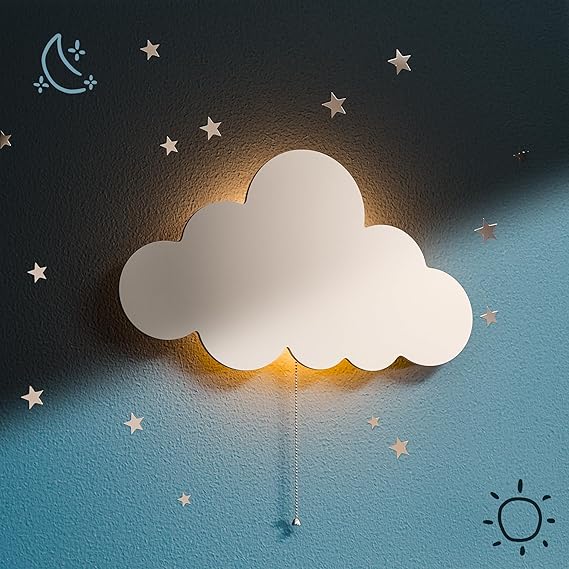 Floating Cloud Wall Lamp for Nursery & Kids Bedroom | Battery-Operated Hanging Night