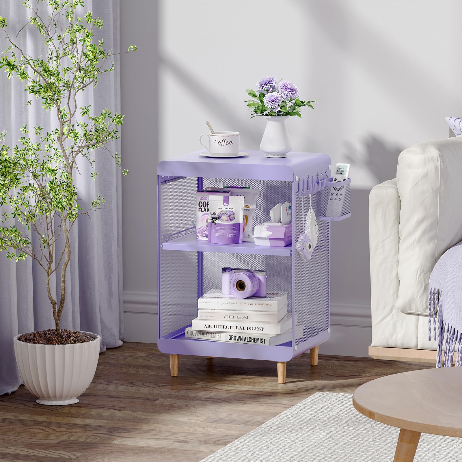 Night Stand,Cute End Table with Storage Drawer,Nightstand, living room