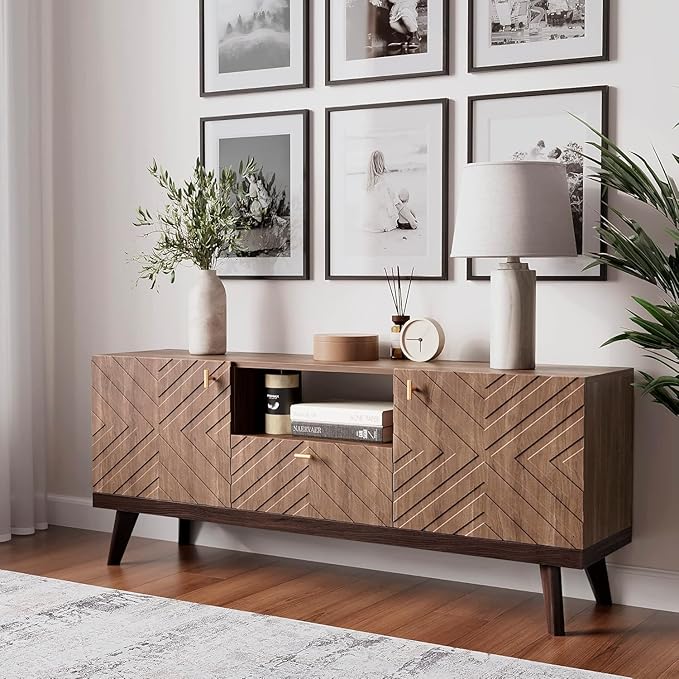 Living Room TV Media Console Table Fits TV 50 55 60 65 70 inch