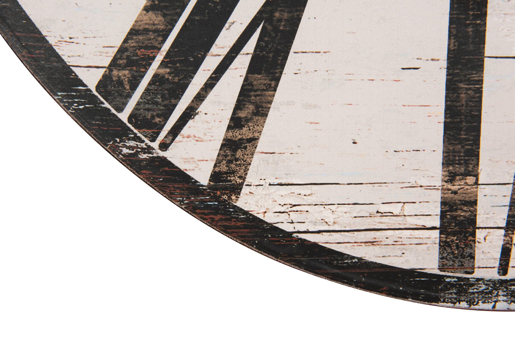 Creative Co-Op Decorative Oval Wood Wall Clock with Distressed Finish, White