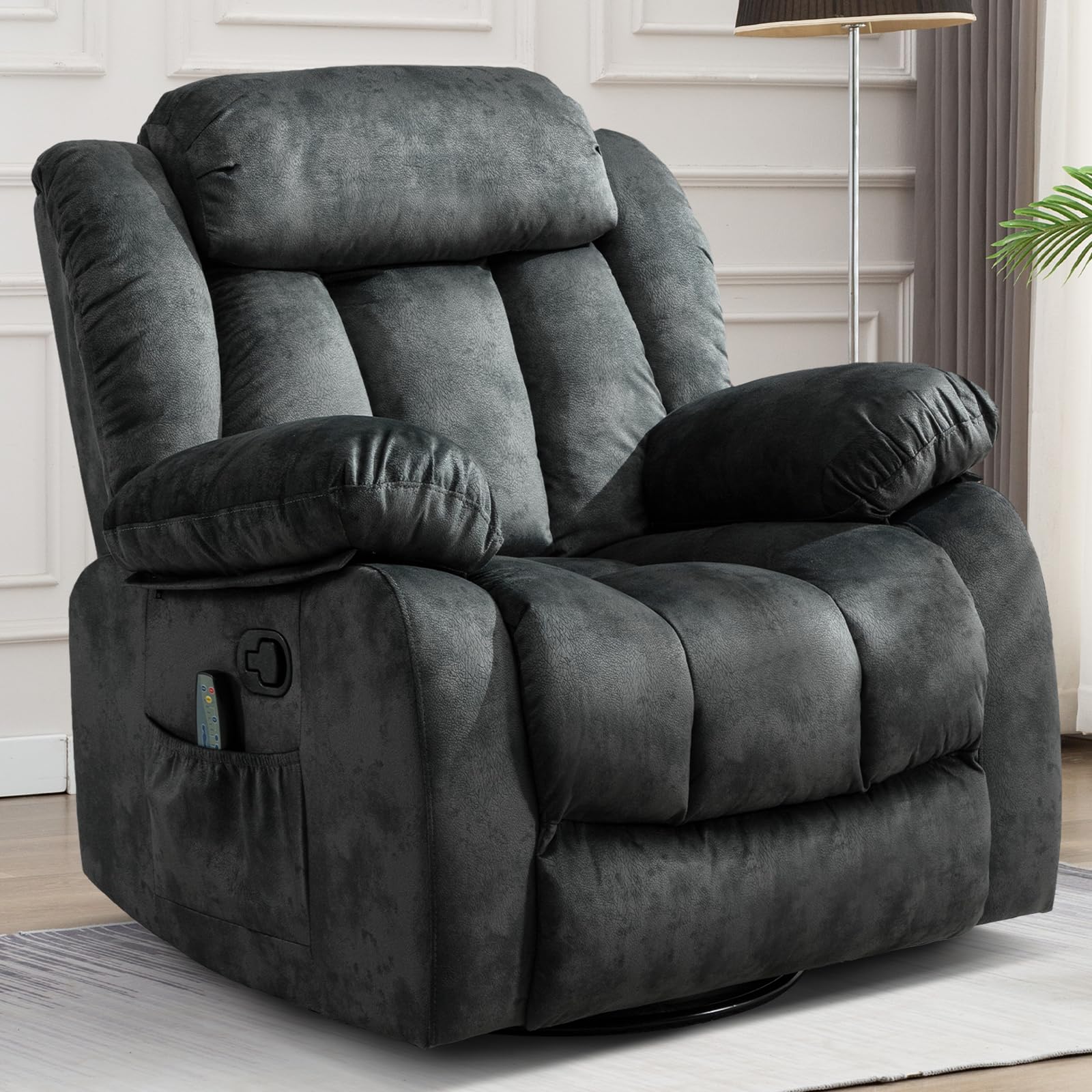 Massage Swivel Rocker Recliner Chair with Heat and Vibration