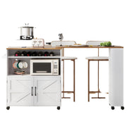 Kitchen Island with Storage and Power Outlet, Rolling Kitchen Island