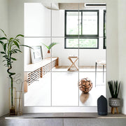 Delma Wall Mirror,Full Length Mirror Tiles for Wall Decor, Modern Full Body Mirror for Home, Office, and Gym（Glass, 16''x12''x 9PCS）