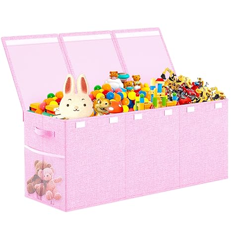Extra Large Toy Box, Toys Chest for Toddlers with Lids, Collapsible Toy Storage Organizer