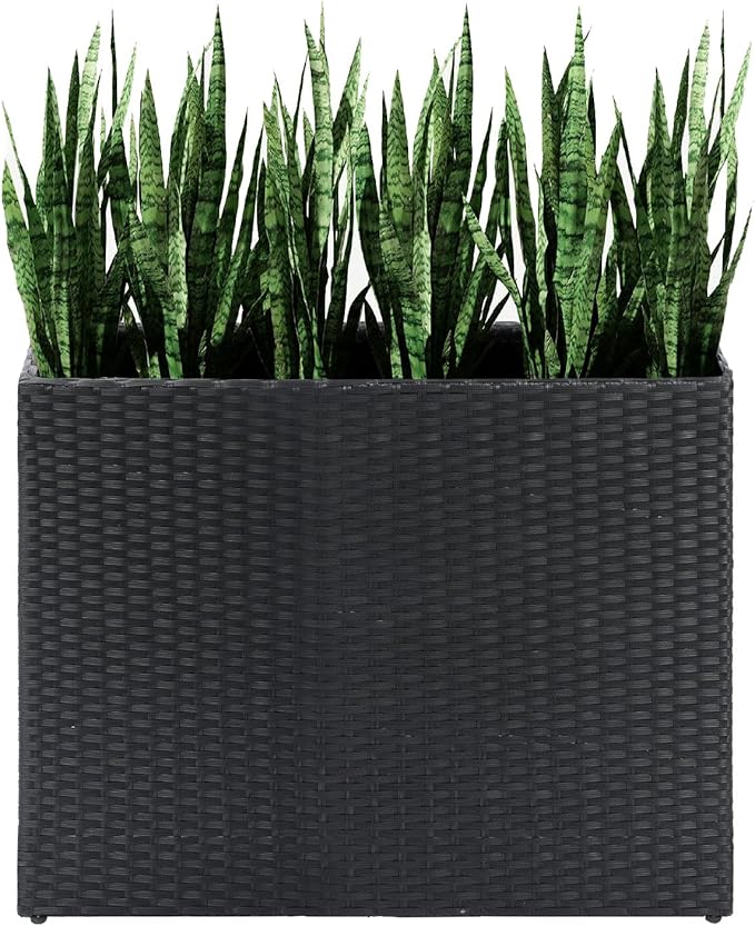Tall Planters for Outdoor Plants Handmade Wicker Large Rectangular Block Planter