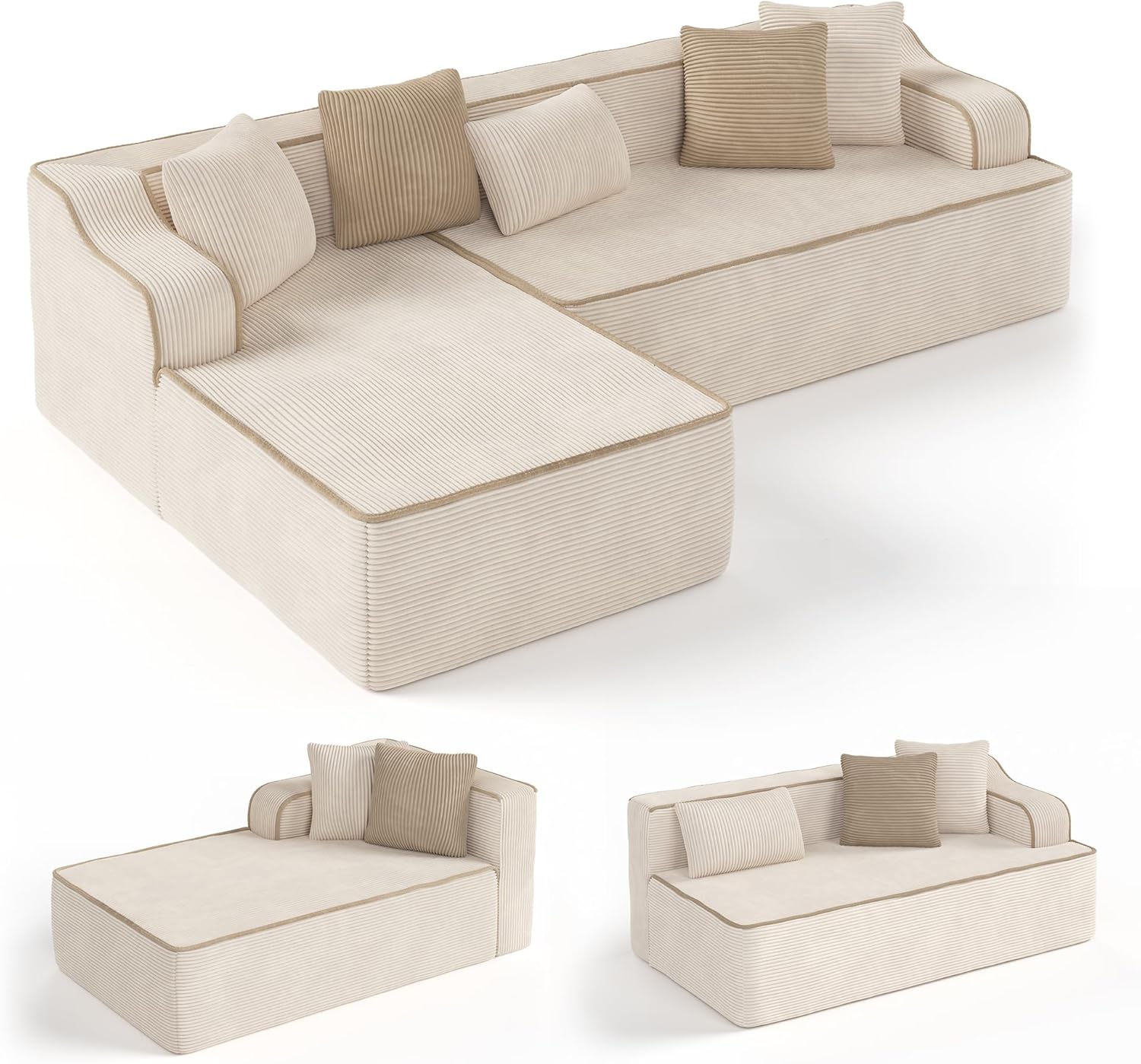 Cloud Sectional Couch with L-Shaped Chaise