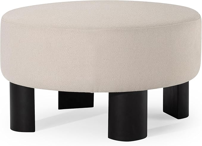 Celia Contemporary Large Round Upholstered Ottoman