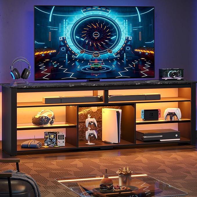 LED Tall TV Stand, Entertainment Center for 55/60/65 Inch,living room