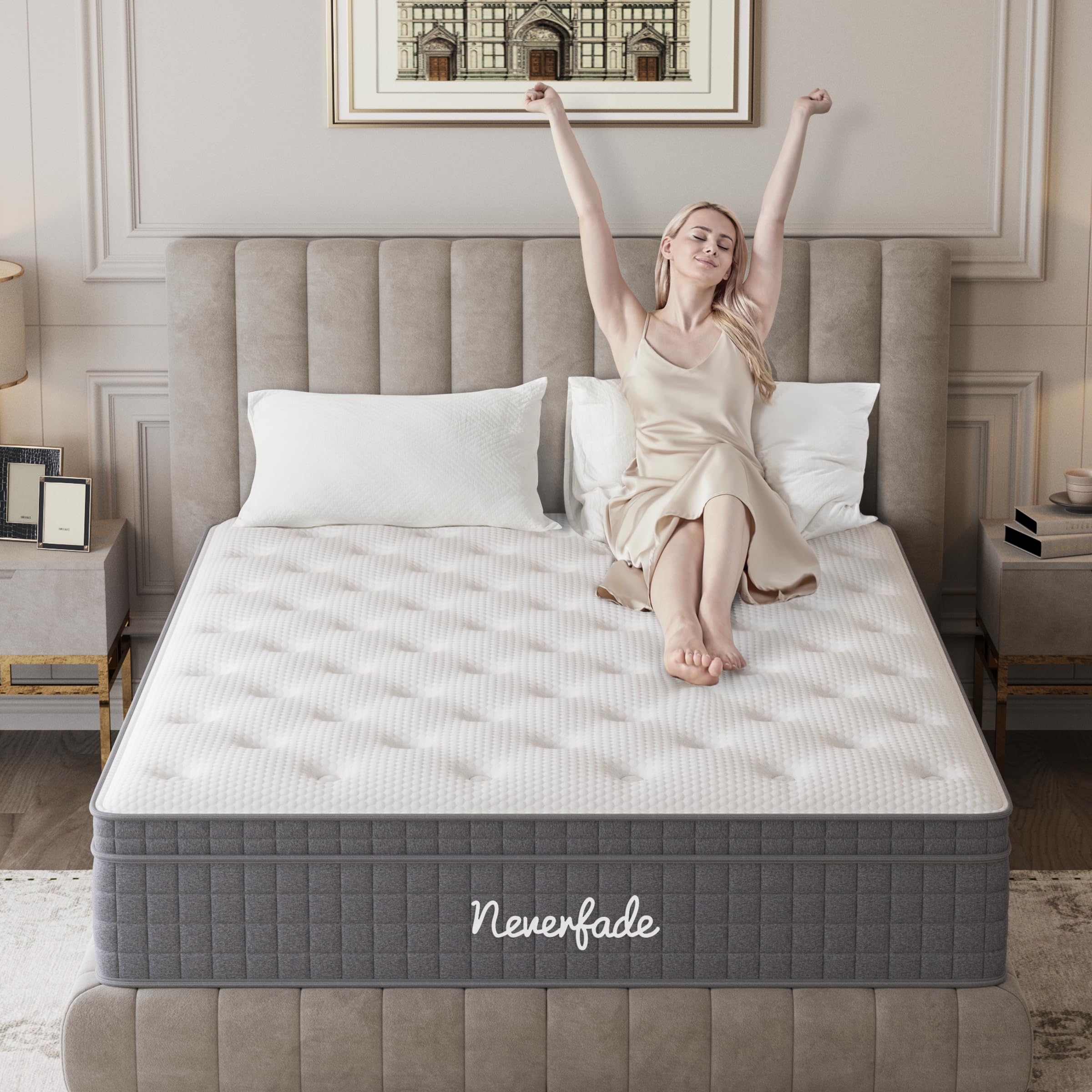 12 Inch Queen Mattress, Medium Firm Gel Memory Foam Hybrid Mattress