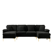 U Shaped Sectional Sofa Couch, 114" Convertible L Shaped Sofa