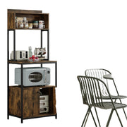 5-Tier Kitchen Bakers Rack with Power Outlet, Industrial Microwave Oven Stand