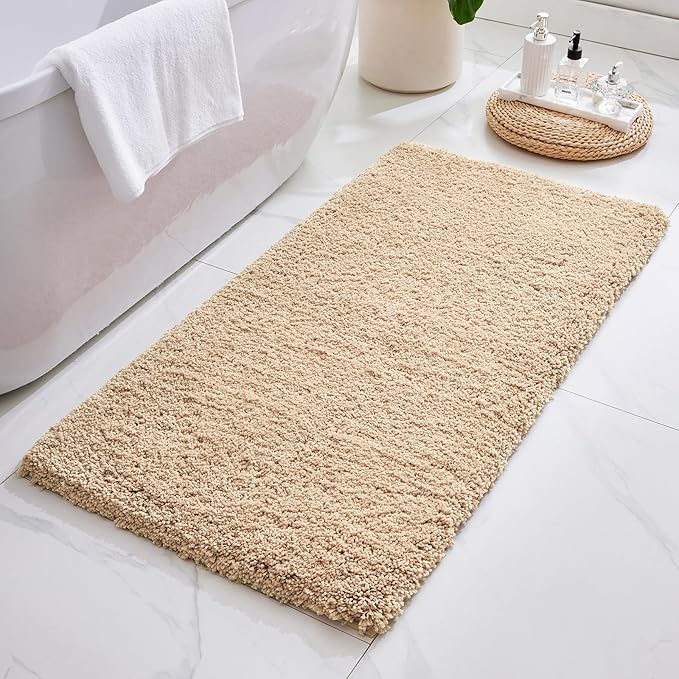 Pink Bathroom Rugs 48" × 24" Non Slip & Super Absorbent Extra Thick Soft