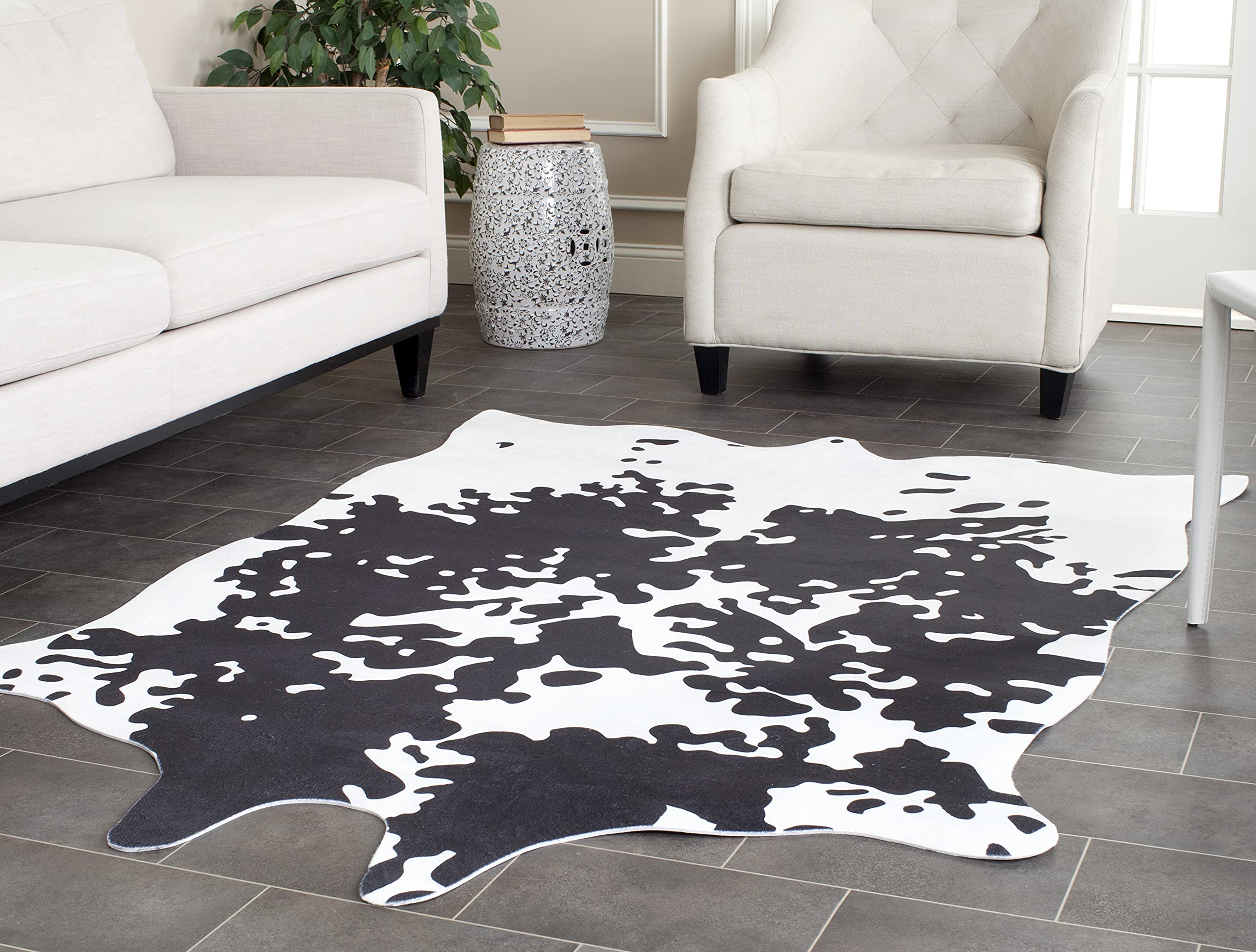 Faux Cowhide Collection 5' x 6'6" Brindle FAH160B Rustic Area Rug